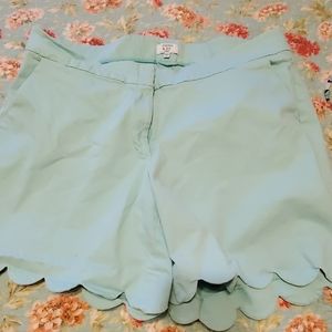 Crown and Ivy  pale green cotton shorts